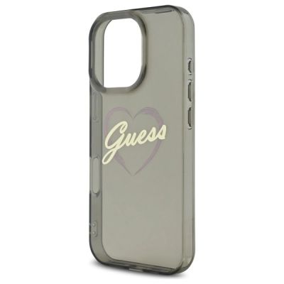 6. Guess IML Herz-Hülle für iPhone 16 Pro Max – Schwarz