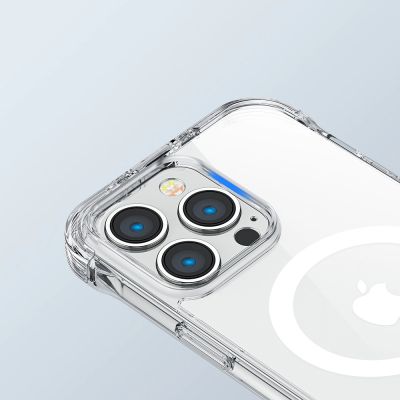 4. Joyroom Magnetic Defender Magnetische Hülle für iPhone 14 Plus gepanzerte Hülle mit Hakenständer durchsichtig (MagSafe-kompatibel)