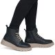 12. Schwarze Plateau-Stiefeletten aus Leder für Damen, Rieker 70405-01