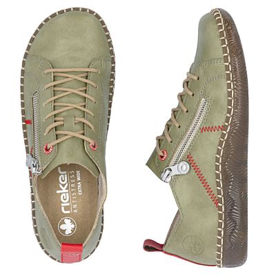 3. Rieker N2401-54 bequeme grüne Damenschuhe