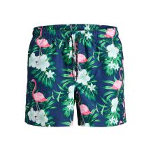 Jack&Jones Herren JWHARUBA Badeshorts mit Print 12206537 Marineblau Blazer Flamingo