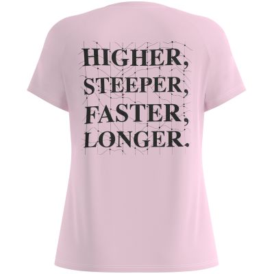 3. Damen-Kurzarmshirt ODLO T-Shirt Crew Neck S/S ESSENTIAL PRINT, rosa