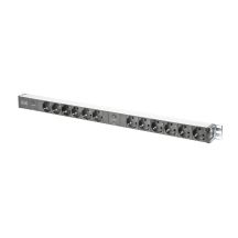 Vertikale PDU-Steckdosenleiste, 12x Schuko-Steckdosen, 2x (2m, Unischuko-Stecker, 16A, Überlastschutz)