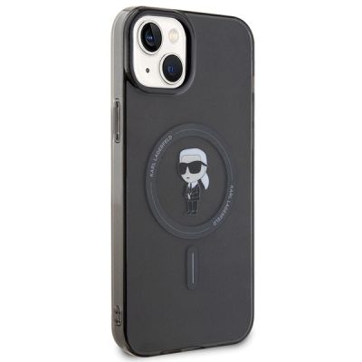 4. Karl Lagerfeld IML Ikonik MagSafe Hülle für iPhone 15 Plus – Schwarz