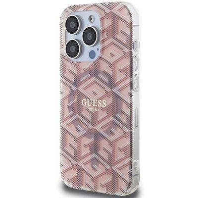 2. Guess IML GCube MagSafe Hülle für iPhone 15 Pro – Rosa