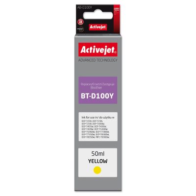Activejet AB-D100Y Tintenflasche (Ersatz für Brother BT-D100Y; Supreme; 50 ml; gelb)