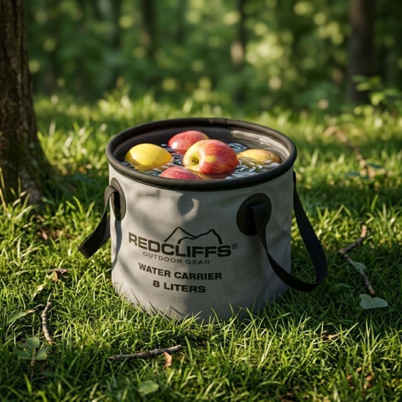 3. Faltbarer Reiseeimer, runder Wasserbehälter, 8 l, grau, Redcliffs
