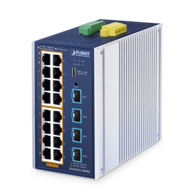 2. PLANET Industrieller L2+ 16-Port Managed Switch IGS-4215-16P4X