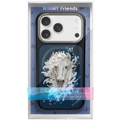 7. Nimmy the Horse MagSafe Hülle für iPhone 17 Pro Max – Marineblau