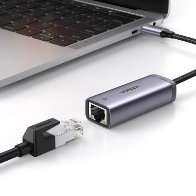 2. Ugreen externer USB Typ C Netzwerkadapter - RJ45 1Gbps (1000Mbps) grau (40322 CM483)