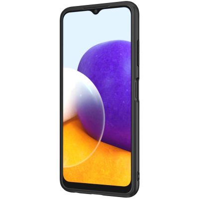 4. Nillkin Textured Case robuste, verstärkte Hülle mit Gelrahmen und Nylonrückseite für Samsung Galaxy A22 4G schwarz