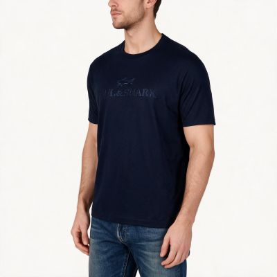 4. Paul&Shark Herren-T-Shirt aus Baumwolle und Lyocell, Marineblau, 26411007-13