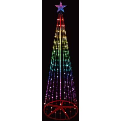 49. DEKORATIVER WEIHNACHTSBAUM 154 LED RGB 150 CM SCHWARZ