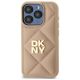 8. DKNY Quilted Stack Logo iPhone 15 Pro Max Hülle – Beige