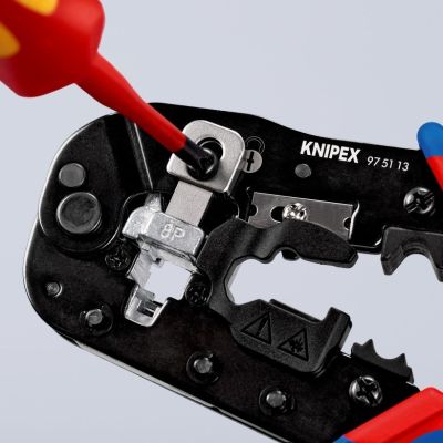 13. Knipex 97 51 13 Kabelcrimpzange, schwarz, blau, rot
