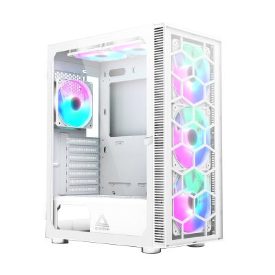 9. Montech X3 TG RGB weißes Computergehäuse