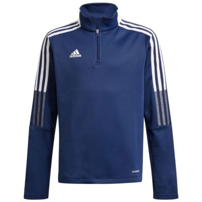 6. adidas Tiro 21 Warm Top marineblaues Kinder-Sweatshirt GK9672