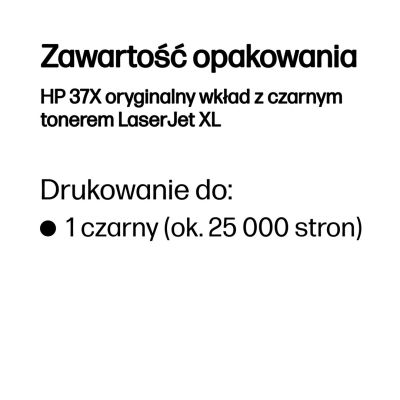 25. Originale schwarze HP 37X LaserJet XL Tonerkartusche