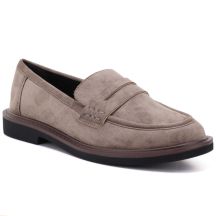 Damen-Wildleder-Lords-Schuhe beige Vinceza 62335