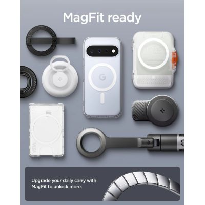 9. Spigen Ultra Hybrid Mag MagSafe Hülle für Google Pixel 11 – Transparent und Weiß