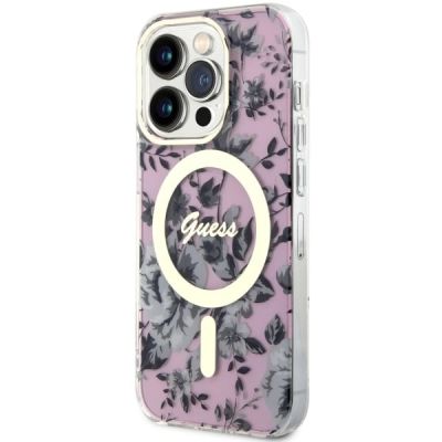 2. Guess GUHMP14LHCFWSP iPhone 14 Pro 6.1" pink/pink Hardcase Flower MagSafe