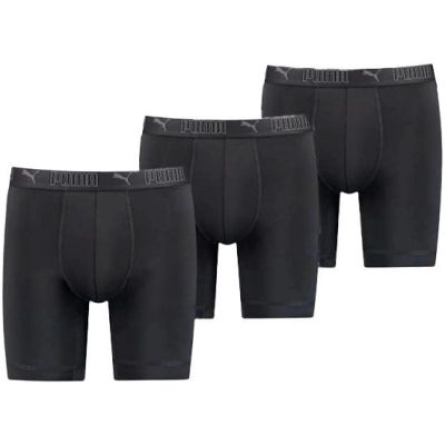 Puma Herren Boxershorts Lang 3er-Pack Schwarz Bequem