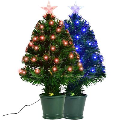 2. DEKORATIVE LICHTERFASER-TANNENBAUM MULTICOLOR 60 CM
