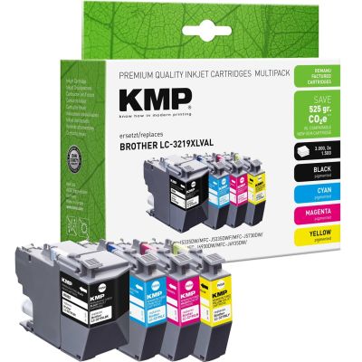 KMP 1537.4005 Tintenpatrone, 4 Stück, Ersatzfarben: Schwarz, Cyan, Magenta, Gelb
