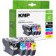 KMP 1537.4005 Tintenpatrone, 4 Stück, Ersatzfarben: Schwarz, Cyan, Magenta, Gelb