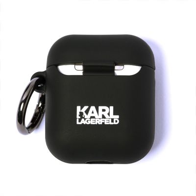 2. Karl Lagerfeld Silikon-Ikonik-Hülle für AirPods 1/2 – Schwarz