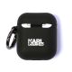 2. Karl Lagerfeld Silikon-Ikonik-Hülle für AirPods 1/2 – Schwarz