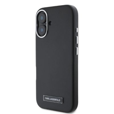 3. Karl Lagerfeld FW Metal Plate MagSafe Hülle für iPhone 16 – Schwarz