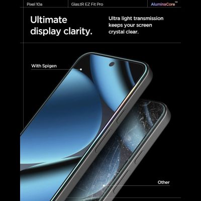 9. Spigen Glas.tR EZ Fit Pro 2er-Pack Displayschutzfolie aus gehärtetem Glas für Google Pixel 10A