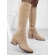 3. Damen-Wildlederstiefel mit Absatz in Beige Sergio Leone KZ212