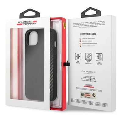 8. Ferrari FESAXHCP13SBK iPhone 13 mini 5,4" schwarz/schwarz Hardcase On Track Carbon Stripe