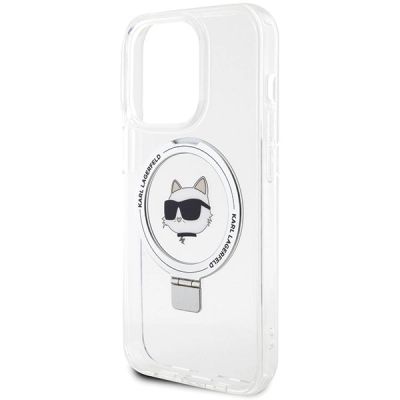 6. Karl Lagerfeld KLHMP15LHMRSCHH iPhone 15 Pro 6,1" weiß/weiß Hardcase Ring Stand Choupette Head MagSafe