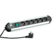 Bachmann PRIMO Steckdosenleiste 1,75 m 6 x Netzwerksteckdosen Schwarz, Grau