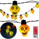 Halloween-Totenkopfgirlande mit 10 LEDs