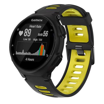 4. Silikonarmband für Garmin G02 – schwarz und gelb