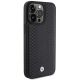 4. BMW Lederhülle mit Rautenmuster für iPhone 15 Pro – Schwarz