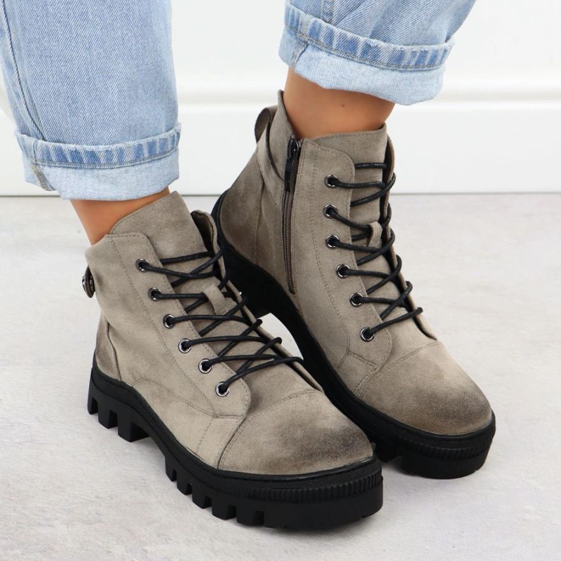 12. Damen-Stiefeletten in Khaki Potocki Z25-JE19317