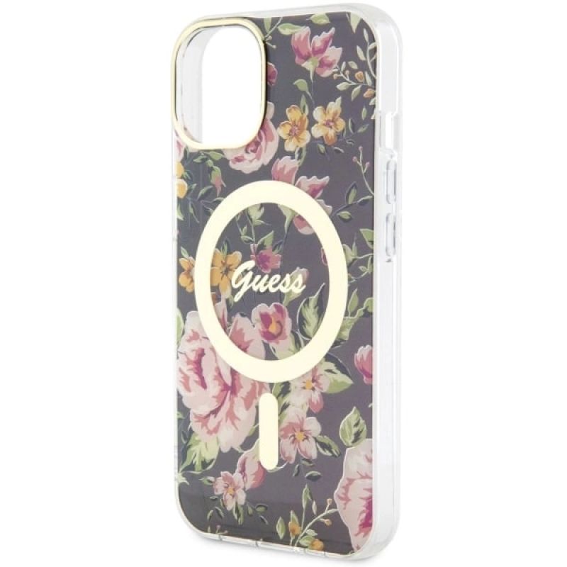 6. Guess GUHMP14MHCFWSK iPhone 14 Plus 6,7" schwarz/schwarz Hardcase Flower MagSafe