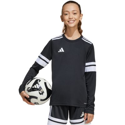 7. adidas Squadra 25 Langarmtrikot für Kinder Schwarz-Weiß JJ0047