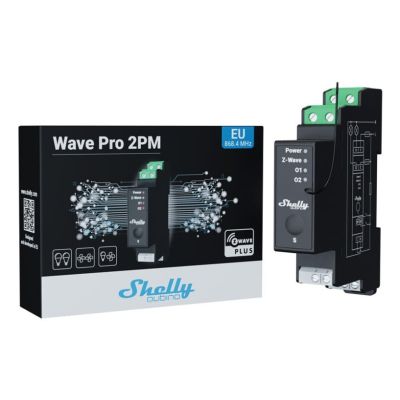6. Shelly Qubino Wave Pro 2PM Leistungsrelais Schwarz