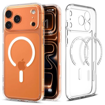 15. Spigen Ultra Hybrid MagSafe Case für iPhone 17 Pro Max - Klar und Weiß