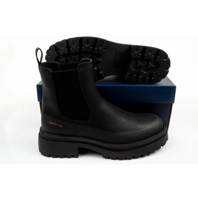 9. GAP Damenschuhe Louise, schwarze Stiefeletten, modische Slipper