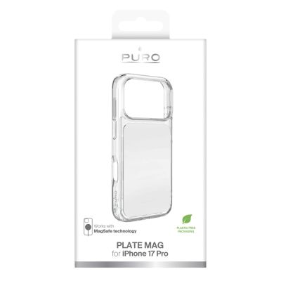 2. Puro Plate Mag Case für iPhone 17 Pro, kompatibel mit MagSafe – Weiß