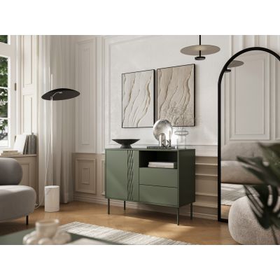 3. Kommode 1D2S TRESSE 100x40x75 mattgrün