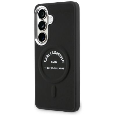 2. Karl Lagerfeld MagSafe Hülle mit geprägtem Ring und RSG-Logo für Samsung Galaxy S26 – Schwarz