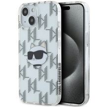 Karl Lagerfeld IML Choupette Head & Monogram Hülle für iPhone 15 / 14 / 13 – transparent